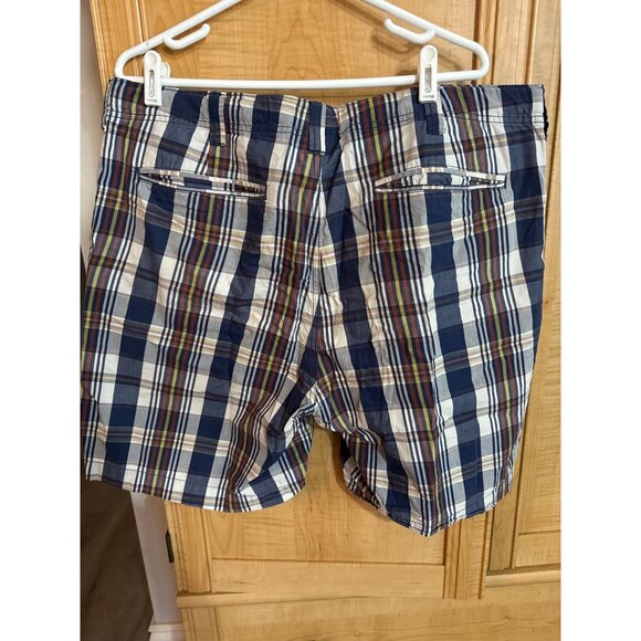 Mens Cremieux Plaid Cotton Shorts Size 38 Blue & Multicolor 6”Inseam - Picture 5 of 5